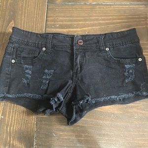 Black jean shorts